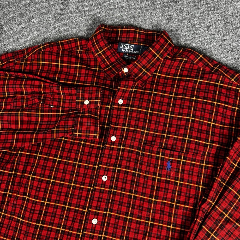 Ralph Lauren Shirt Mens XXL Plaid Lowell‎ Sport Button Down Long Sleeve